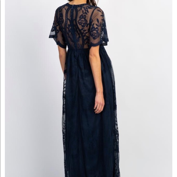 Blue Lace MATERNITY Dress - Picture 2 of 7